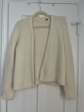 Cozy Open-Front Cream Women's Sweater